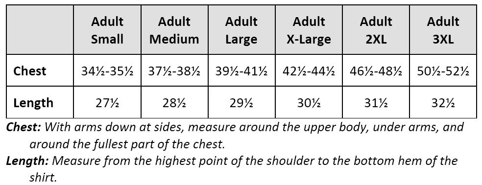 most common shirt size