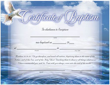 Certificate of Baptism | My Healthy Church®