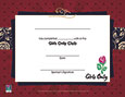 Girls Only Certificate of Completion
