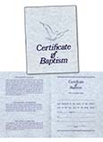 Certificate of Baptism, Folded Blue Parchment