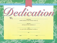 Certificate of Dedication (pkg of 6)