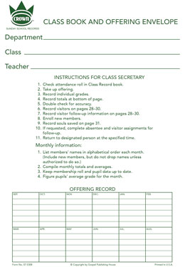 Class Book and Offering Envelope (pkg. of 10)