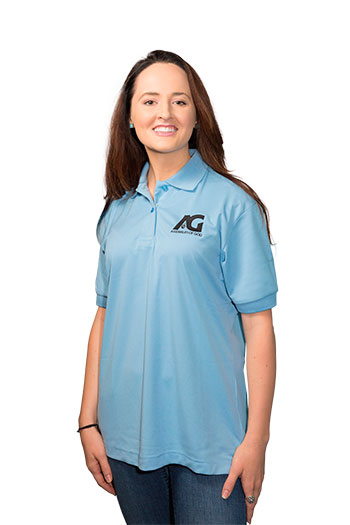 ladies light blue polo shirt