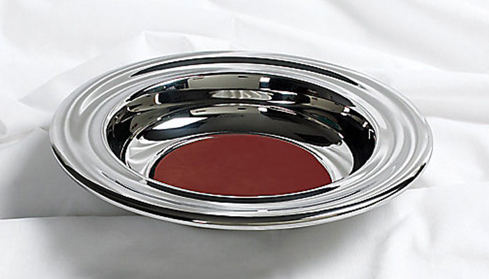 Brass Offering Plate w/Red Felt | My Healthy Church®