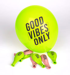 Lime Green Good Vibes Only Balloons, Pack of 25
