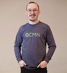 2XL - CMN Long Sleeve Blue w/Green Logo T-Shirt
