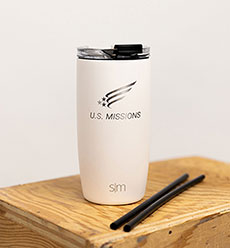 U.S. Missions Travel Mug, White
