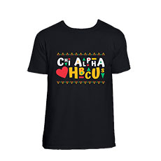 Small Chi Alpha Loves HBCUs T-Shirt, Black