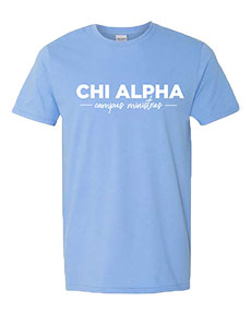 Chi Alpha Welcome T-Shirt, Light Blue, Small