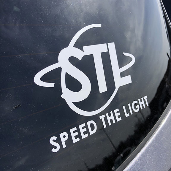 Speed the Light Car Decal